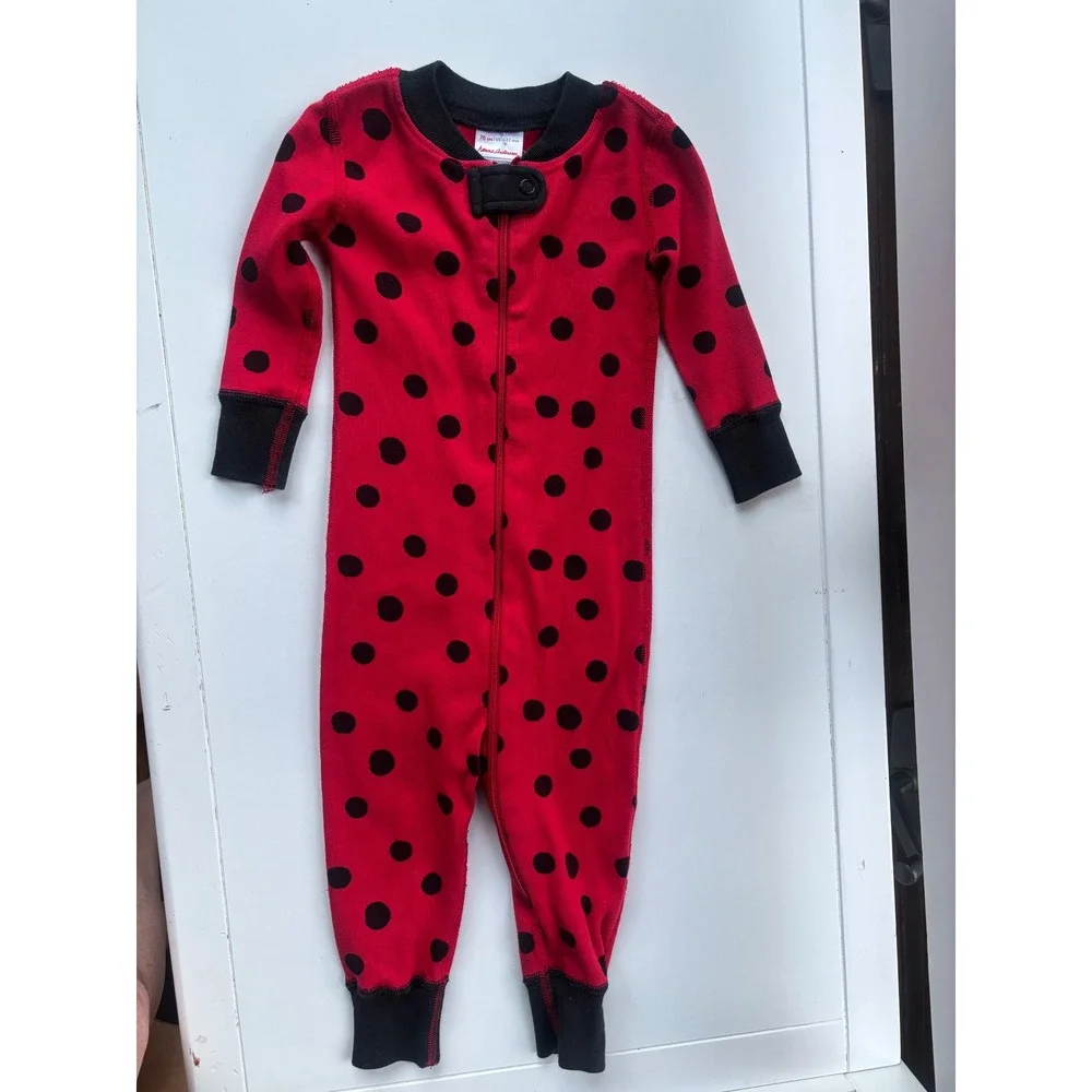 Hanna Andersson Ladybug Organic Cotton Zip Sleeper Red 6-12 Months